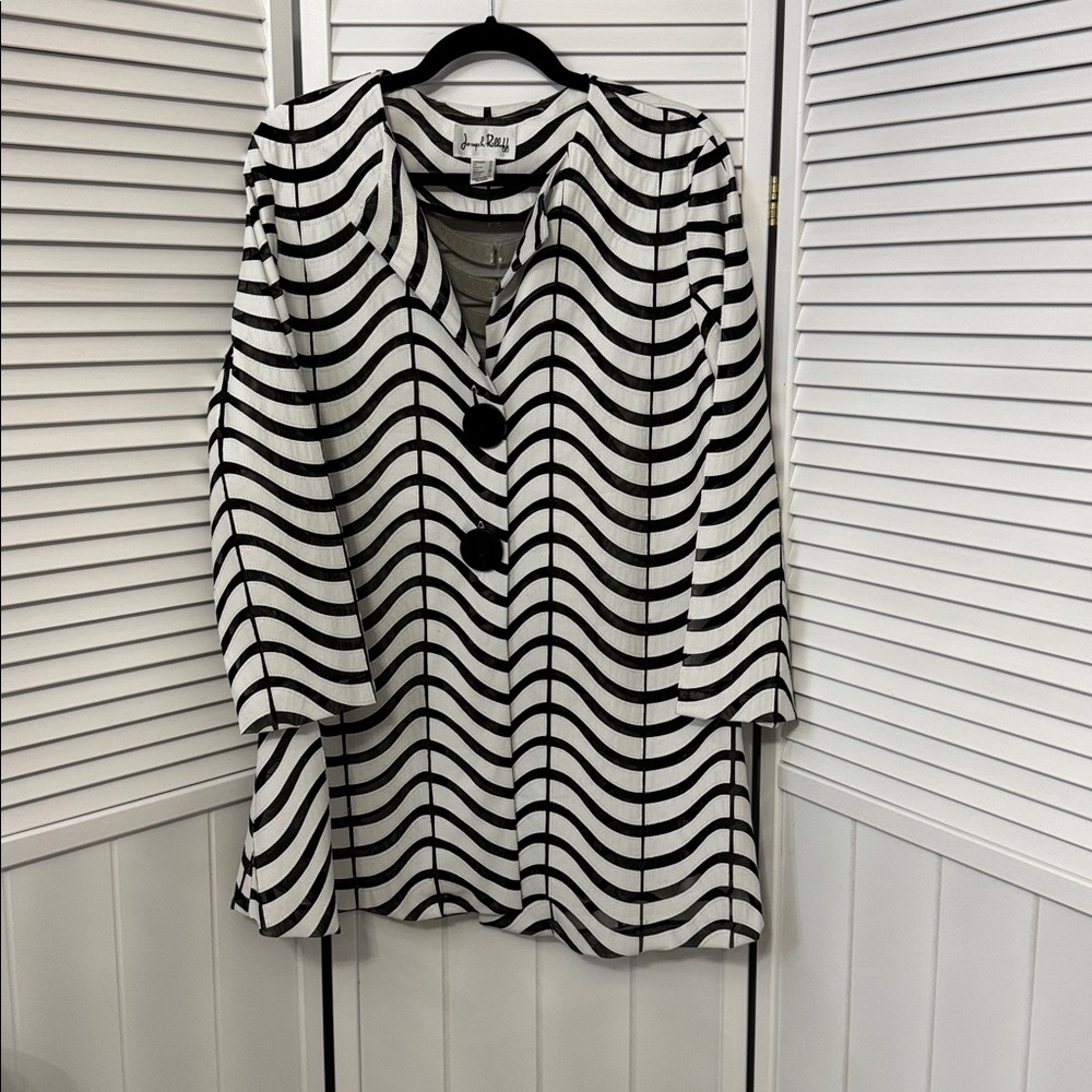 Joseph Ribkoff Monochrome Striped Top
